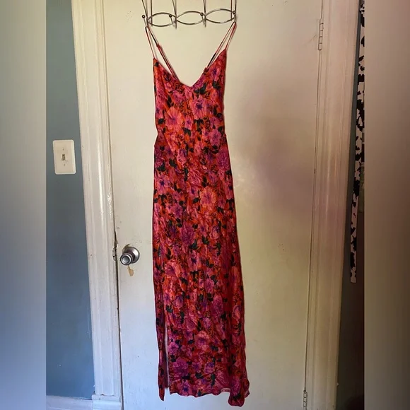 Topshop floral midi dress in pink size us 6 Topshop floral midi dress in pink size us 6